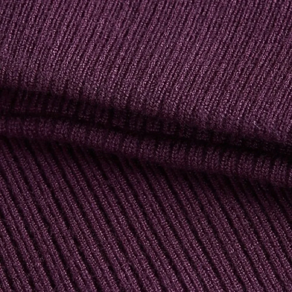 Express Body Contour Plum Ribbed Set of Crop One Shoulder Top and Ruffle Skirt